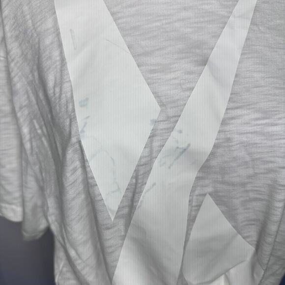 KITH White Graphic Cropped Roll Hem Crewneck T-Shirt Medium - Picture 4 of 8